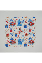 Sulu Boya Şirin Yılbaşı Konsept Desenli Dijital Baskılı Lazer Kesim Kokteyl Peçetesi